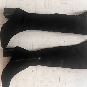 NEVER WORN Black Suede Thigh-High Women's Boots